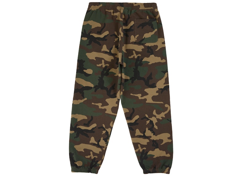 Supreme Satin Applique Sweatpant (SS26) Woodland Camo