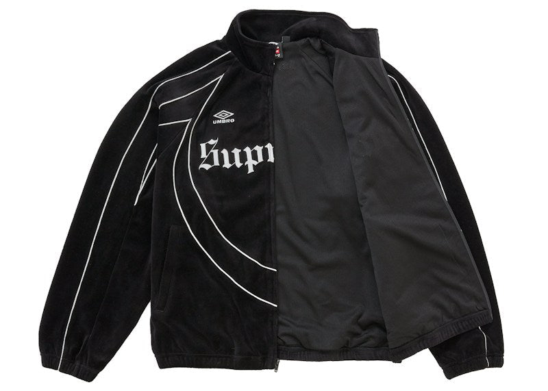 Supreme Umbro Velour Track Jacket Black