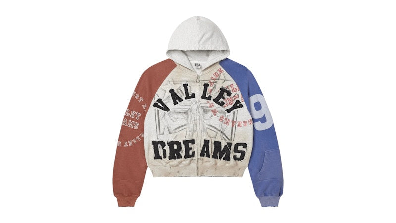 Vale Forever Patriot Chop and Screw Zip Up Hoodie Grey