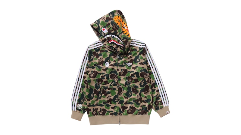 adidas x BAPE Relaxed Fit Track Camo Shark Full Zip Hoodie Green