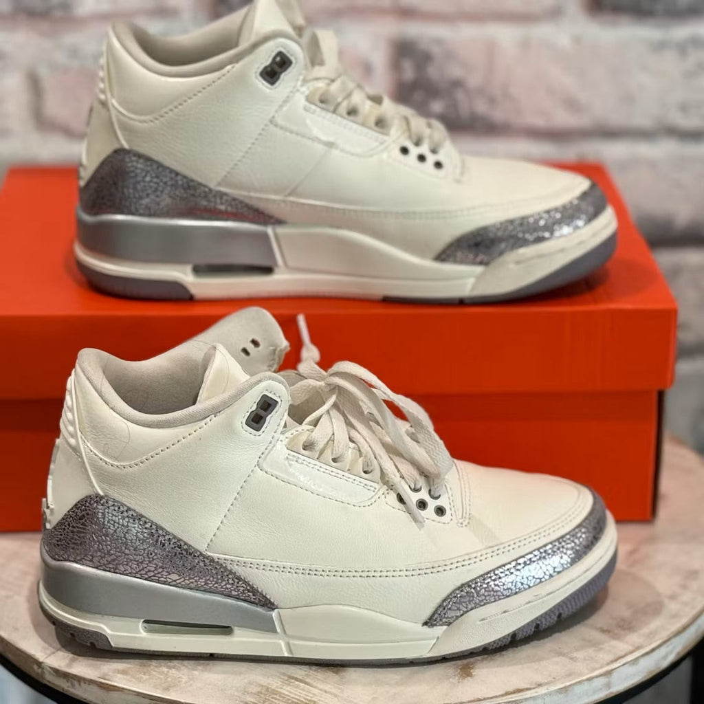 Used - Air Jordan 3 Retro Sail Cement Grey (Women's) - US W 7.5 - detail 1