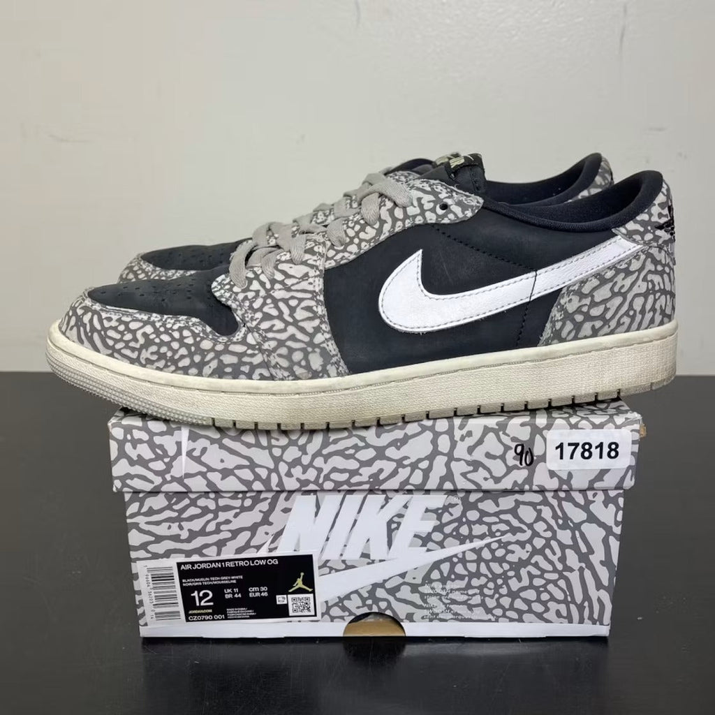 Used - Air Jordan 1 Retro Low OG Black Cement - US M 12 - detail 3