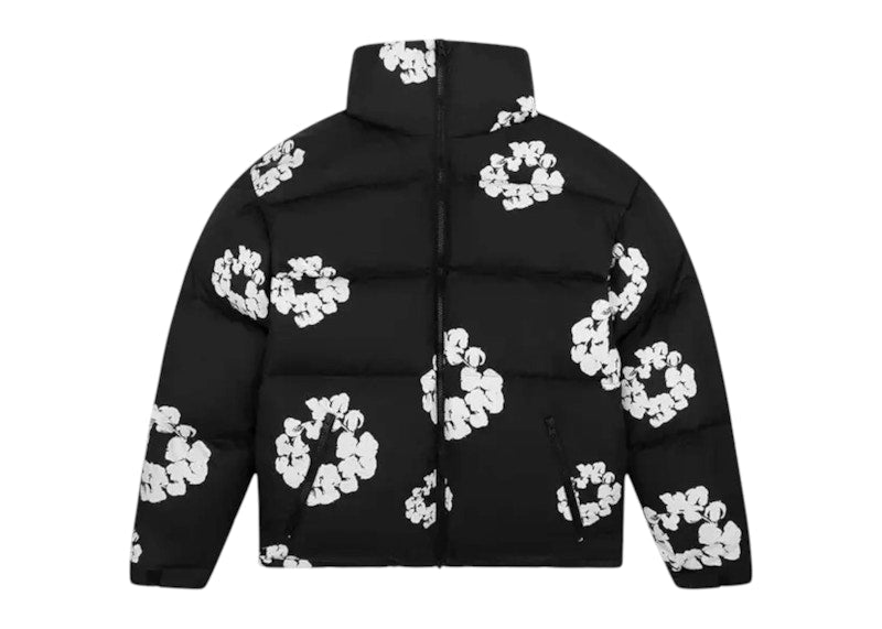 Denim Tears Cotton Wreath Puffer Jacket (FW25) Black
