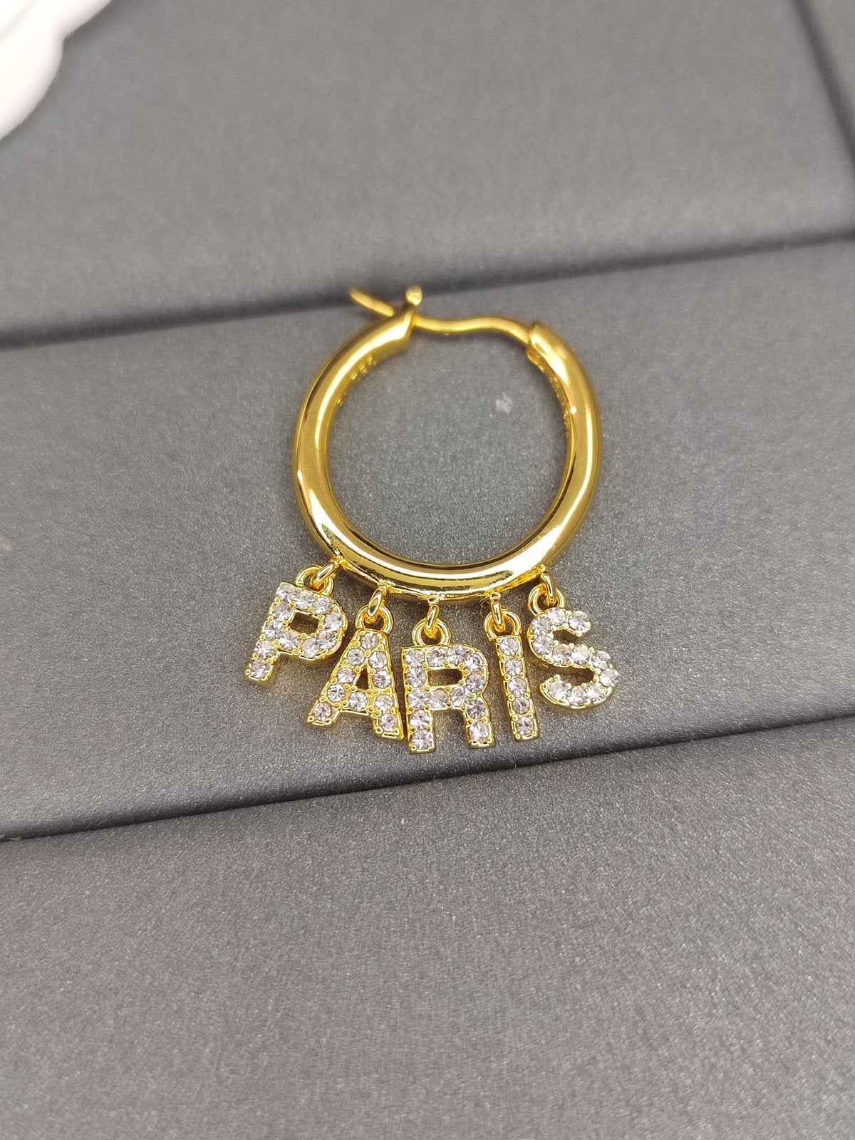 Celine Script Diamonds 18K Gold Earrings