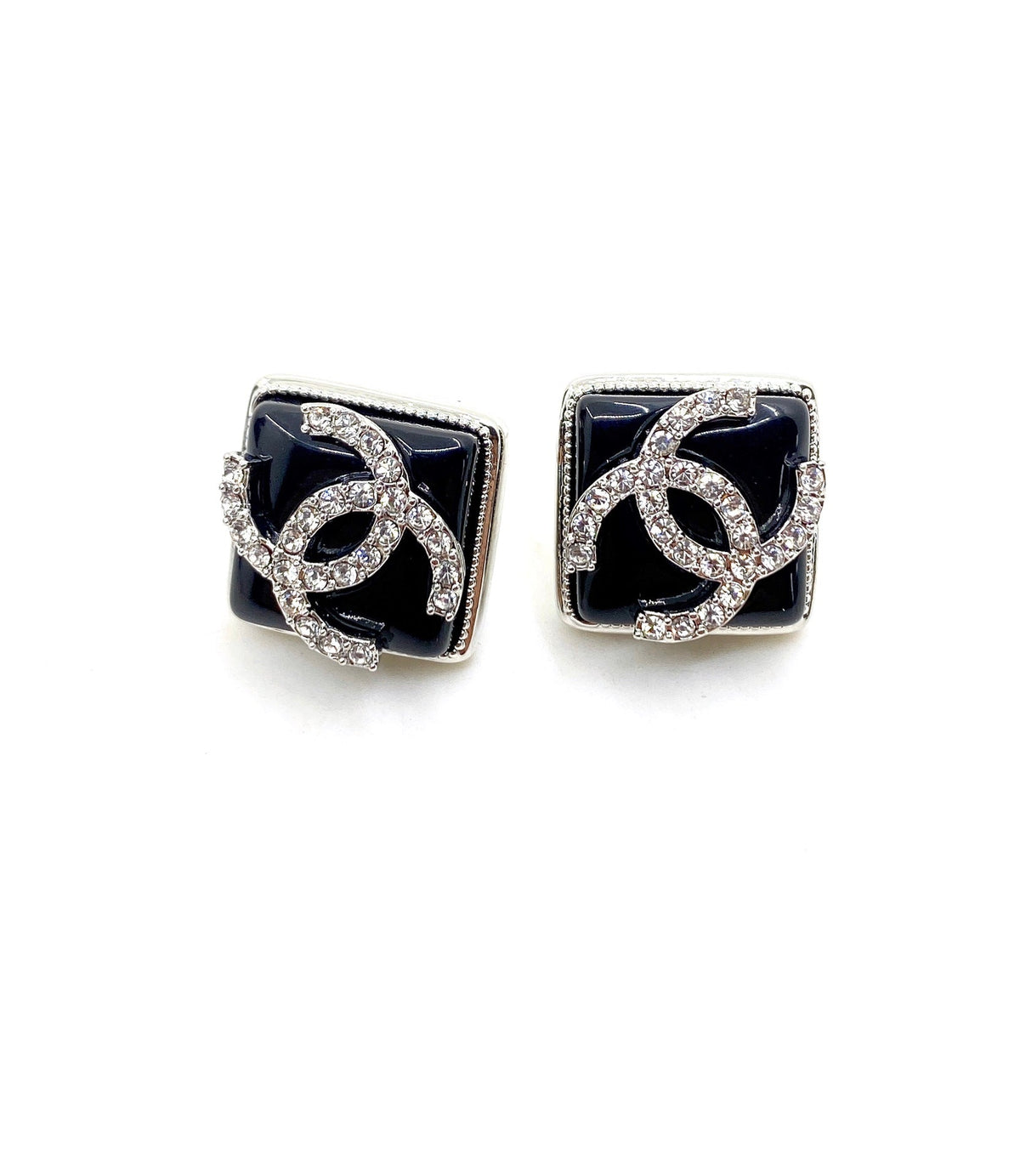 Chanel Square 18K Gold Earrings