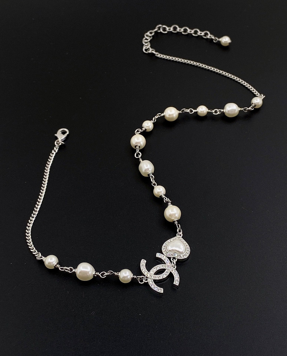 Pearls Crystals 18K Gold Necklace