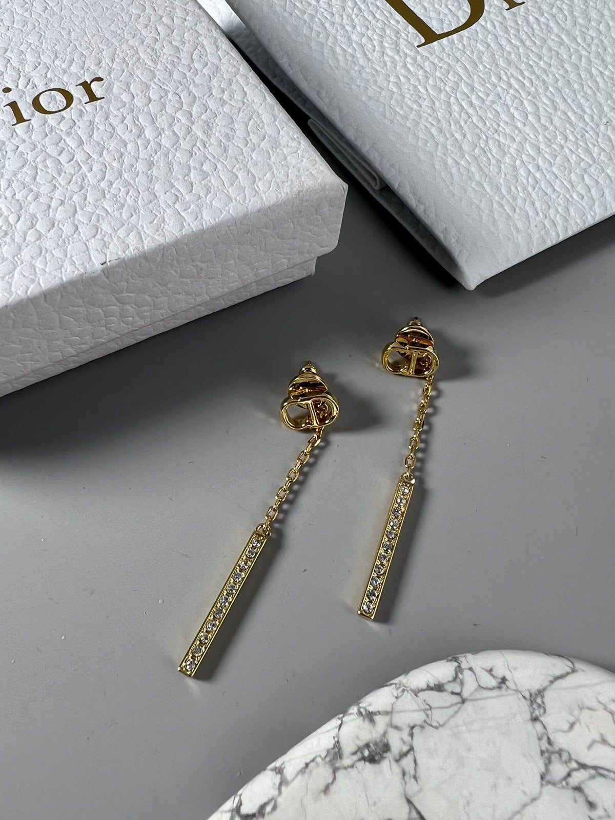 Dior Vintage Tassel Diamonds 18K Gold Earrings