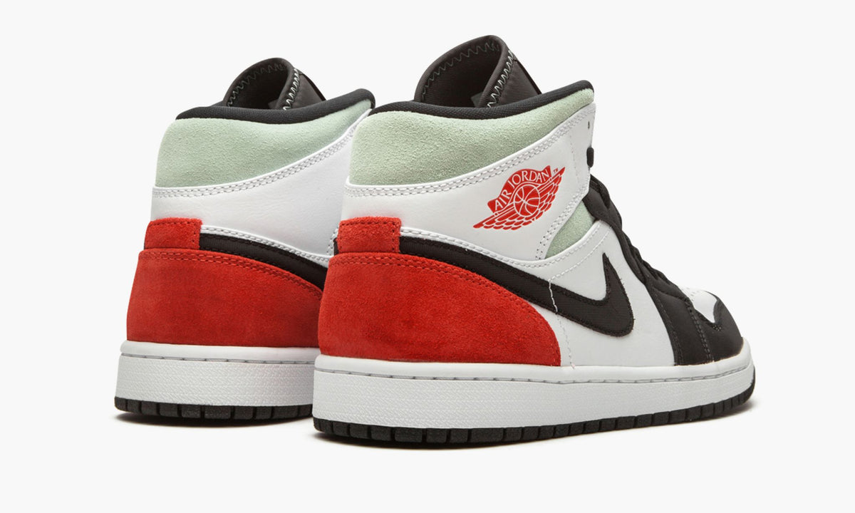 Jordan 1 Mid SE Red Grey Black Toe Sneakers