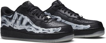 Nike Air Force 1 Low Black Skeleton Halloween Sneakers