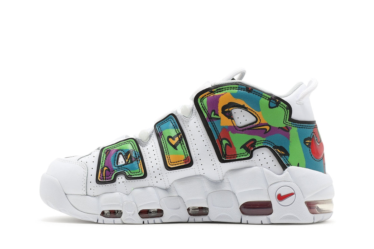 Nike Air More Uptempo Peace Love Swoosh Sneakers
