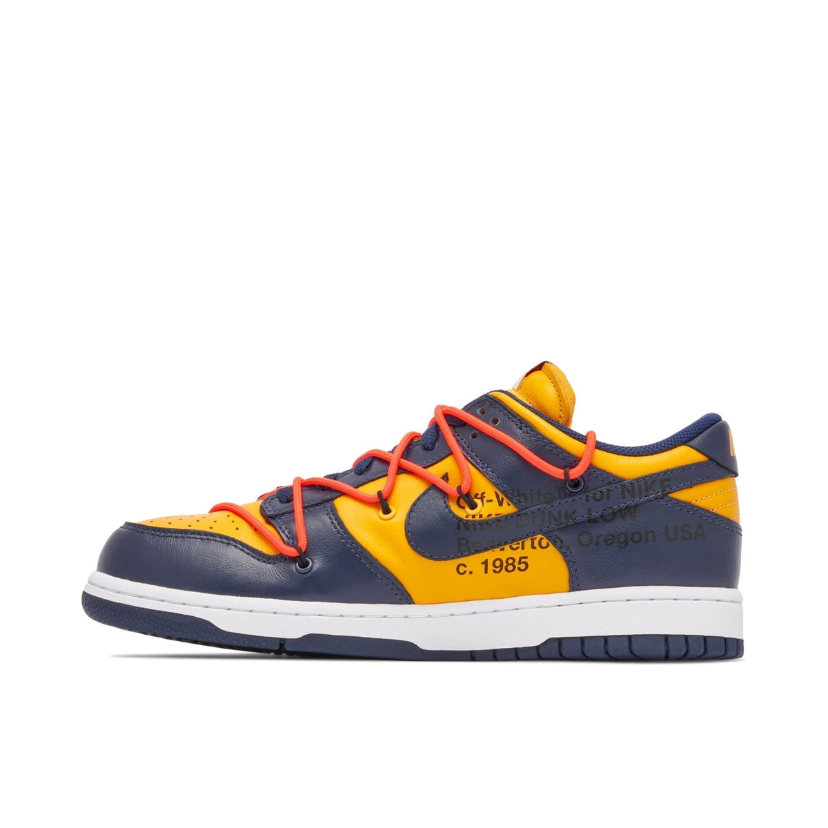 Off-White x Nike SB Dunk Low University Gold Sneakers