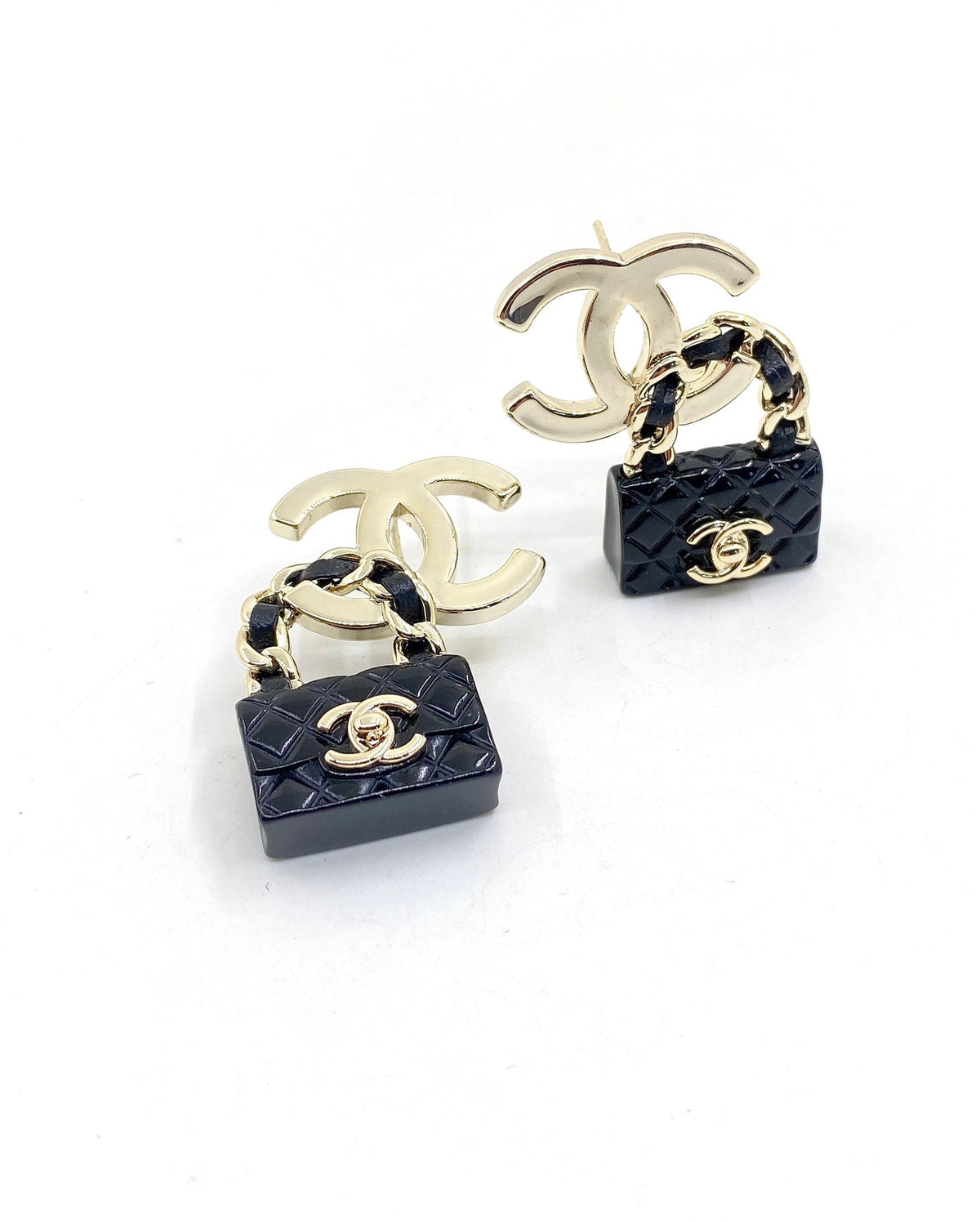 Chanel Bag Drop 18K Gold Earrings